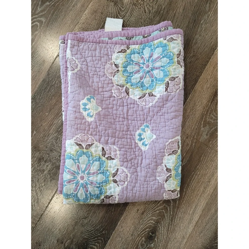Pottery Barn Kids‎ Baby Crib Quilt Purple Brooklyn Mandala Toddler Blanket #k2